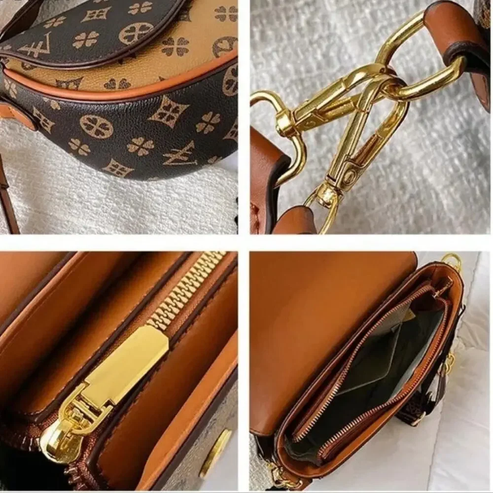 Designer Brown Monogram ShoulderCrossbody Bag - Picture 4 of 5